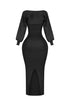 Heather Ribbed Knit Dress With Bolero SET